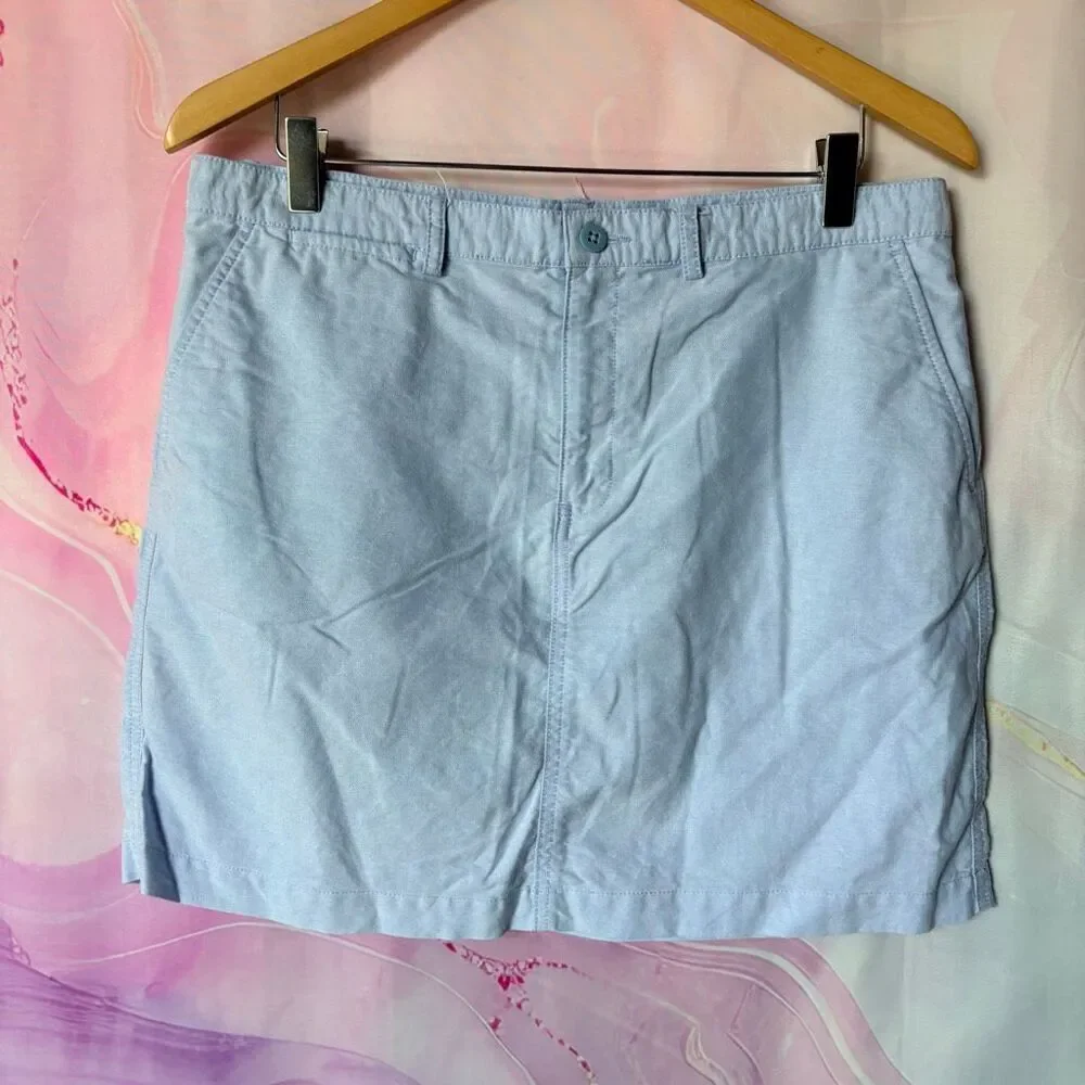 Ralph Lauren Sport 10 Light Blue Skirt Sporty Preppy Boardwalk Resortwear Classy